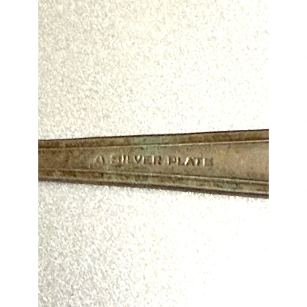 Antique Master Butter Knife Silver Plate Geometric Floral Art Deco VTG‎ 1915 30s
